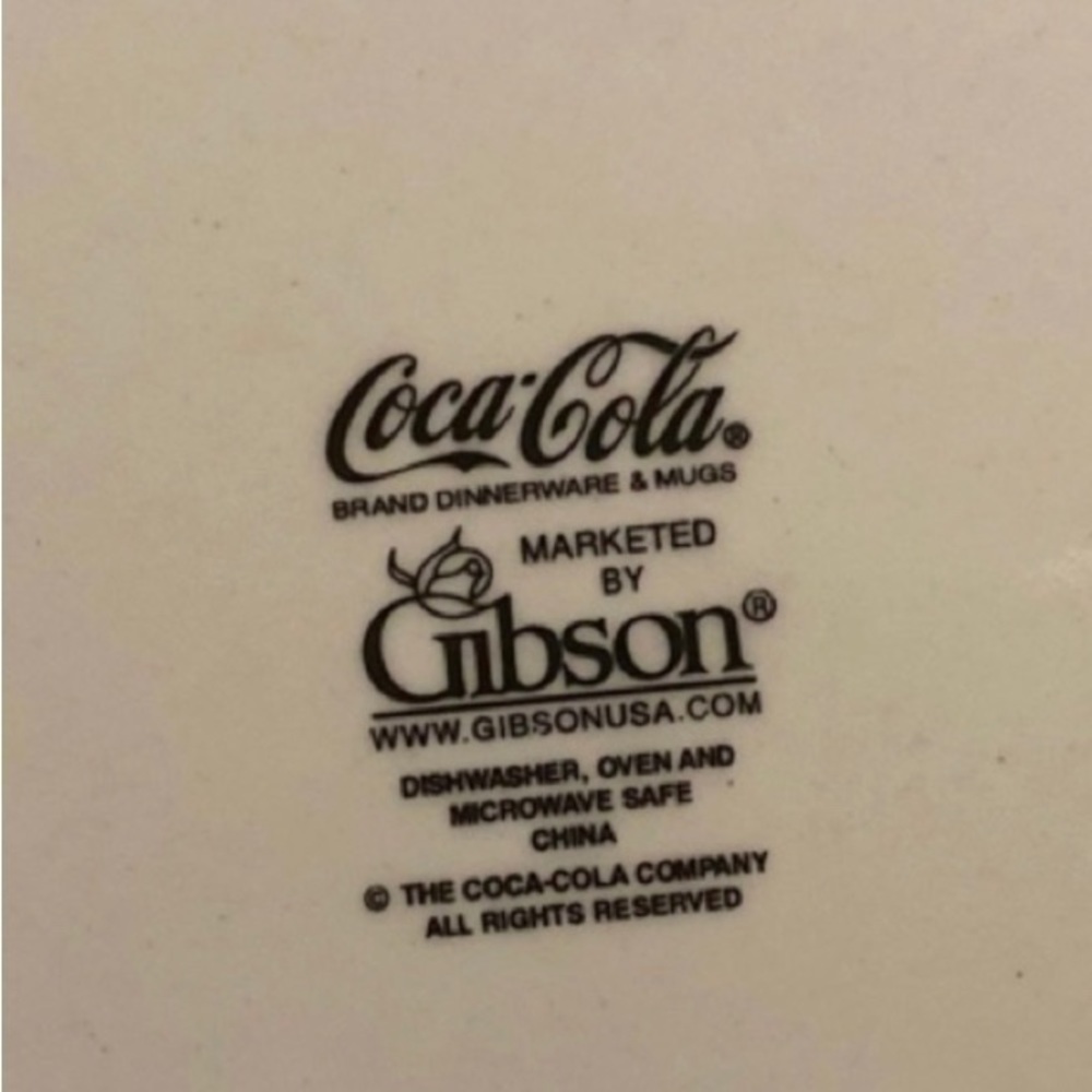 Vintage Coca-Cola Diner Plates Set of 3 Checkerboard Gibson Retro Kitchen 7.75” - Picture 5 of 5